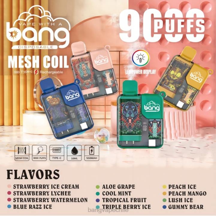Bang Vape Box BC9000 precargado 16ml desechable - vape with a Bang disposable 2N68T6