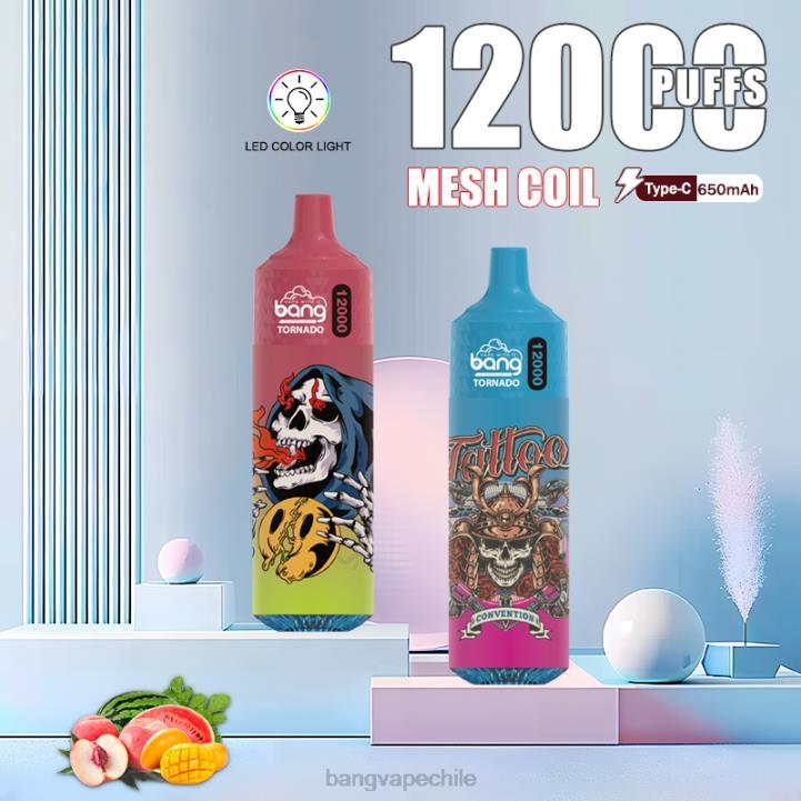 Bang Vape Tornado 12000 inhalaciones con bobina LED y malla. desechable - Vape Gang Chile 2N68T4