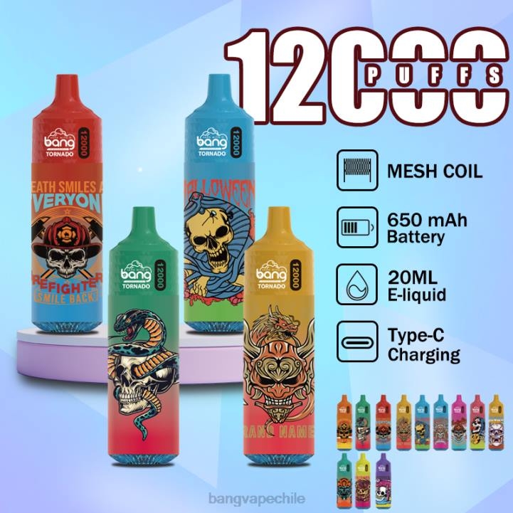 Bang Vape Tornado 12000 inhalaciones con bobina LED y malla. desechable - Vape Gang Chile 2N68T4