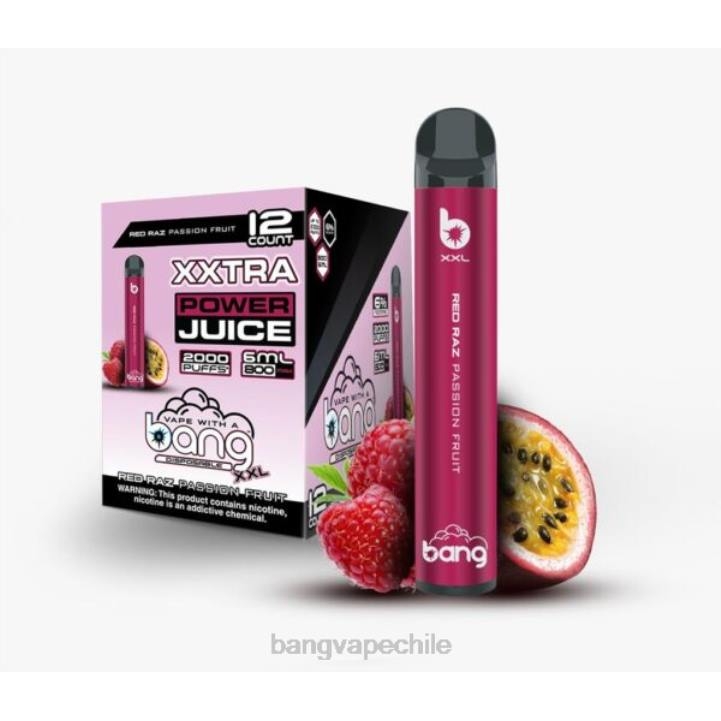 Bang Vape XXL 2000 bocanadas maracuyá rojo raz - vape desechable Bang 2N68T22