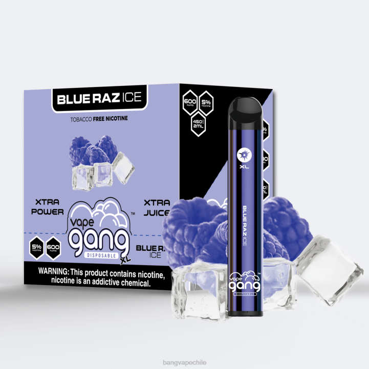 Vape Gang XL vaporizadores desechables 600 inhalaciones (caja de 10) hielo azul - Bang disposable vape flavors 2N68T61