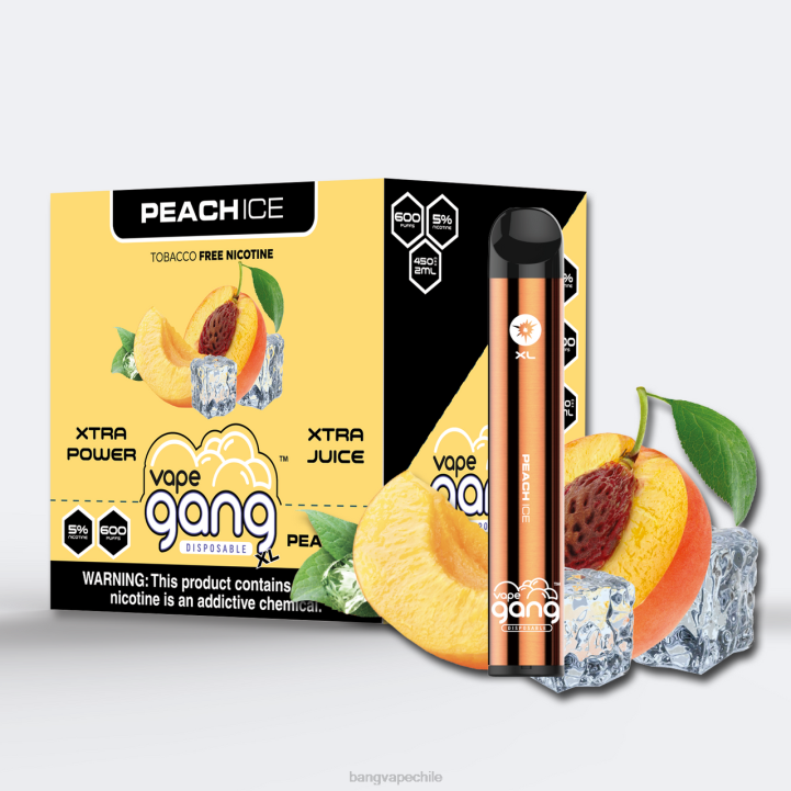 Vape Gang XL vaporizadores desechables 600 inhalaciones (caja de 10) hielo de durazno - vape with a Bang precio 2N68T77