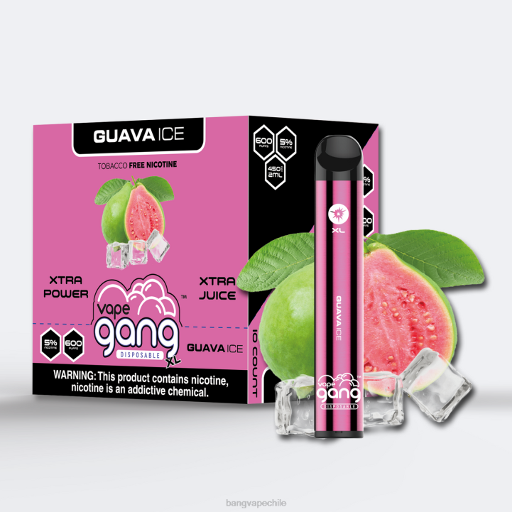Vape Gang XL vaporizadores desechables 600 inhalaciones (caja de 10) hielo de guayaba - Vape Gang shop 2N68T72