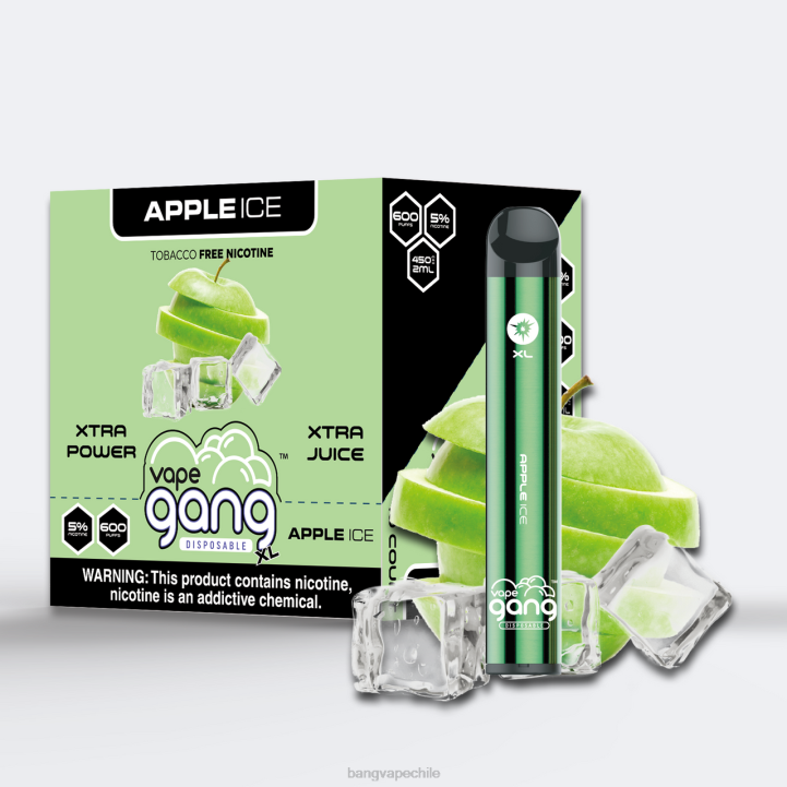 Vape Gang XL vaporizadores desechables 600 inhalaciones (caja de 10) hielo de manzana - vape with a Bang precio 2N68T67