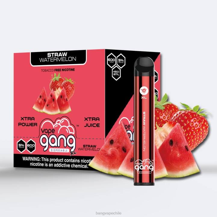 Vape Gang XL vaporizadores desechables 600 inhalaciones (caja de 10) sandia de paja - vape desechable Bang 2N68T74
