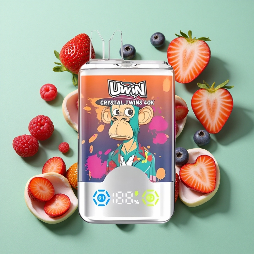 UWIN Crystal Twins 40000 Puffs Fresa Frambuesa Cereza Mr Azul Doble Sabor Chile al por mayor