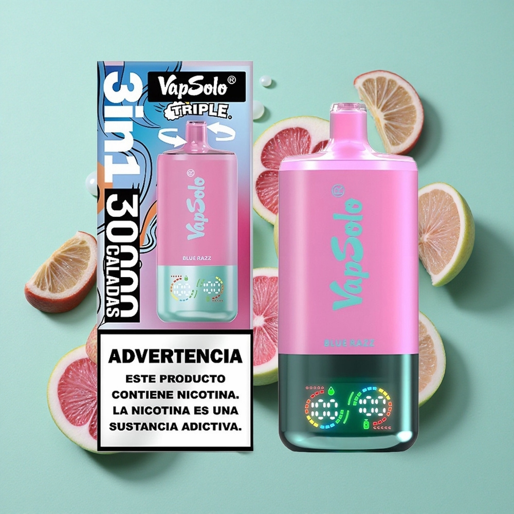 VapSolo Triple 30000 Puffs Blue Razz 40ml Chile al por mayor