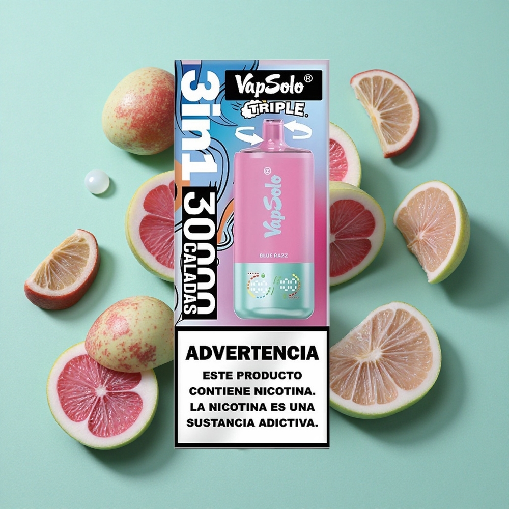 VapSolo Triple 30000 Puffs Blue Razz 40ml Chile al por mayor