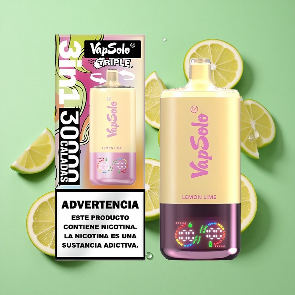 VapSolo Triple 30000 Puffs Lima Limón 40ml Chile al por mayor