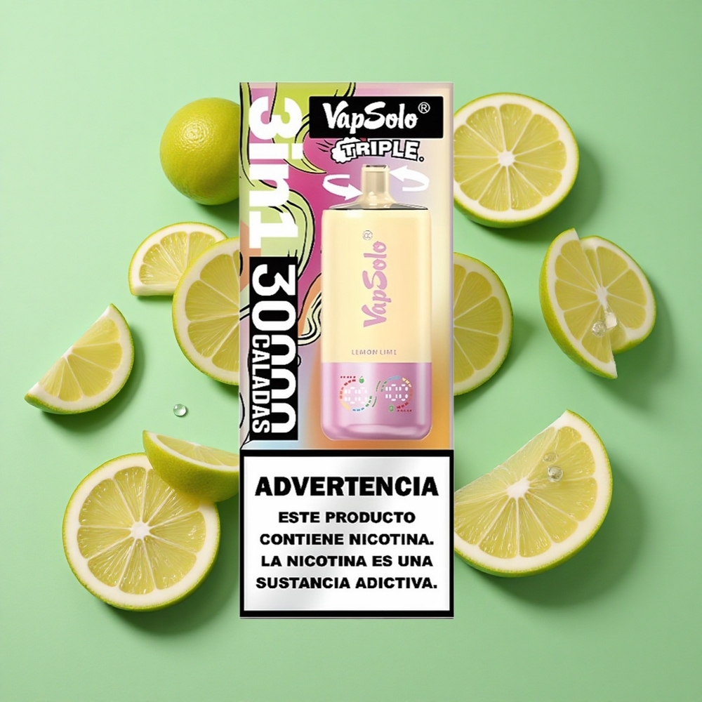 VapSolo Triple 30000 Puffs Lima Limón 40ml Chile al por mayor