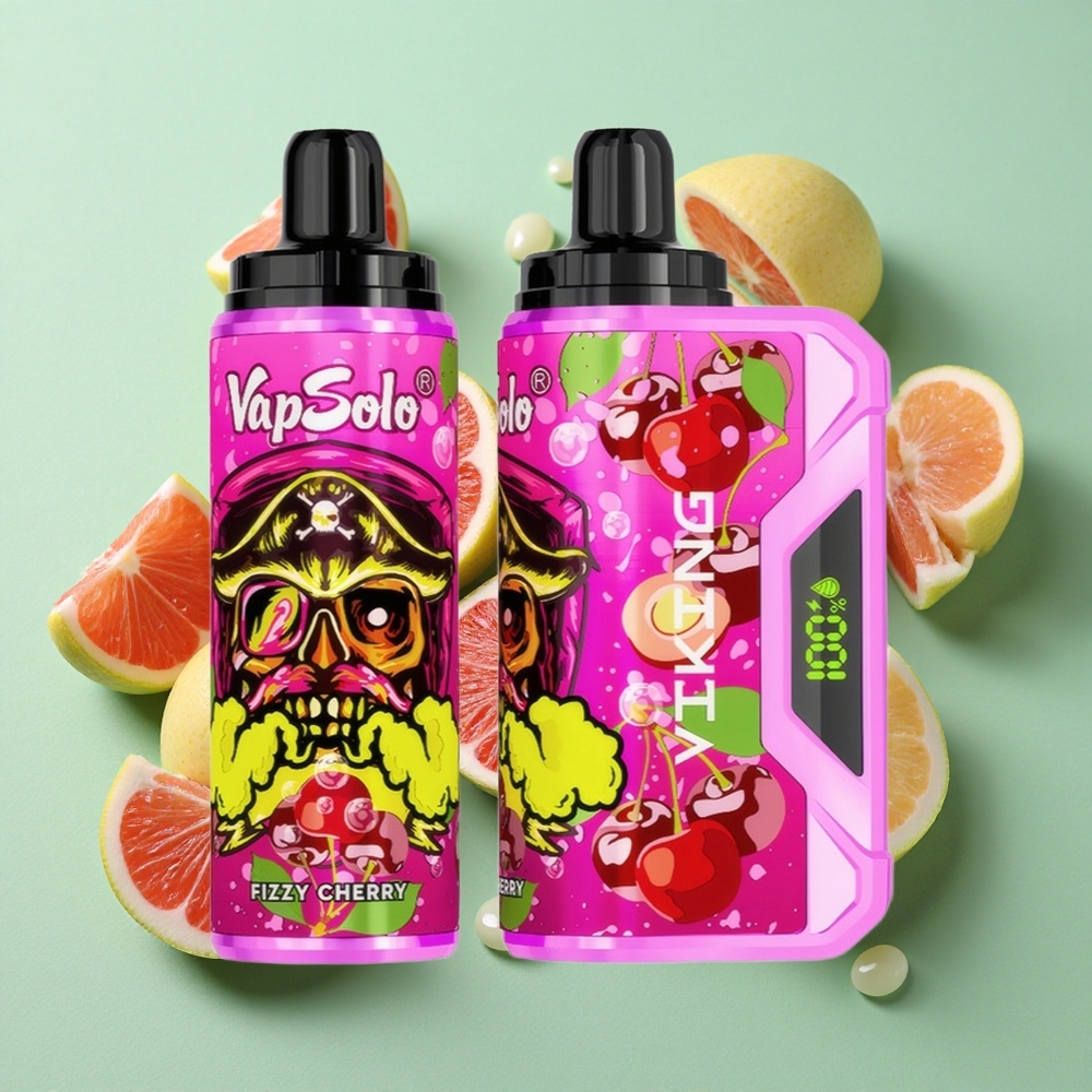 VapSolo VIKING 12000 Puffs Cereza Efervescente Pantalla LED Chile al por mayor