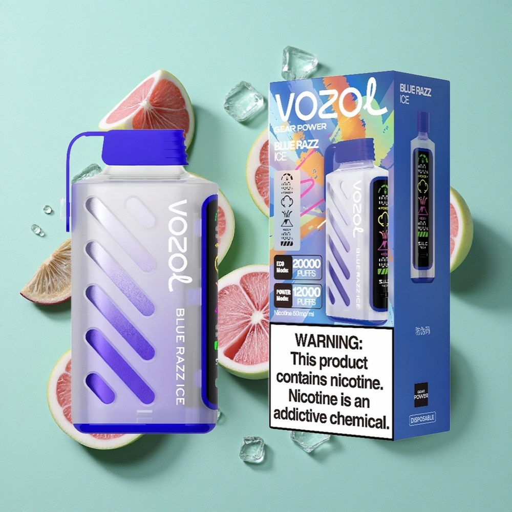 VOZOL Gear Power 20000 Puffs Blue Razz Ice Dual Mesh Coil Chile al por mayor