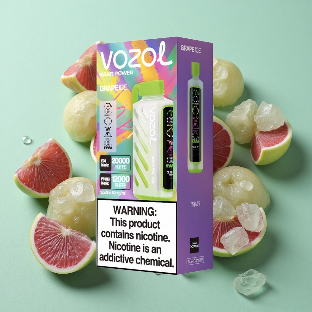 VOZOL Gear Power 20000 Puffs Vape Uva Helada con Dual Mesh Coil Chile al por mayor