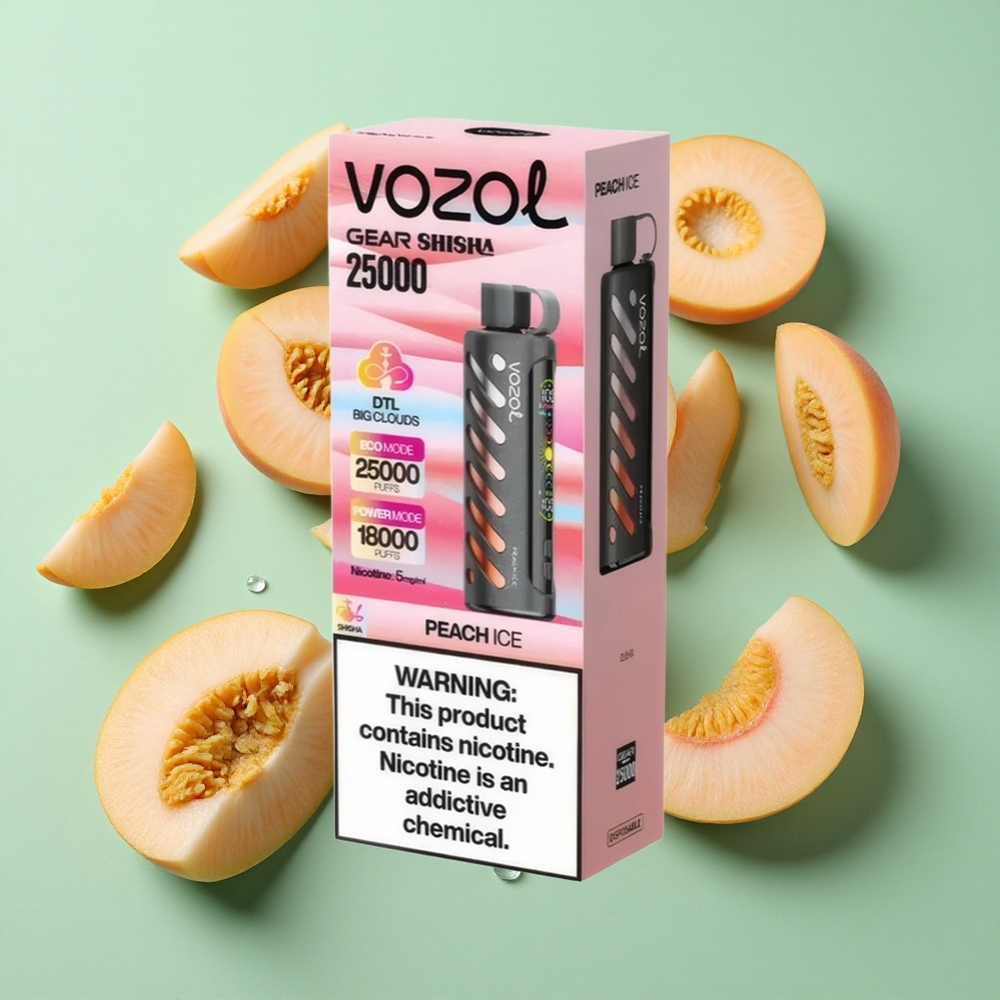 VOZOL Gear Shisha 25000 Puffs Melocotón Helado Dual Mesh Chile al por mayor